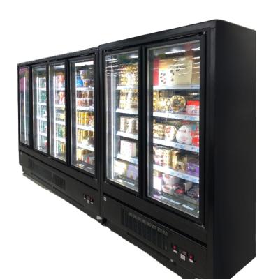 China Straight Single-temperature Supermarket Equipment Display Door Fridge Display Cooler Glass Fridge Beverage for sale