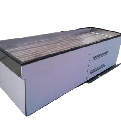 China Single-temperature Stainless Steel Ice Table Fish Seafood Ice Display Freezer Table for sale