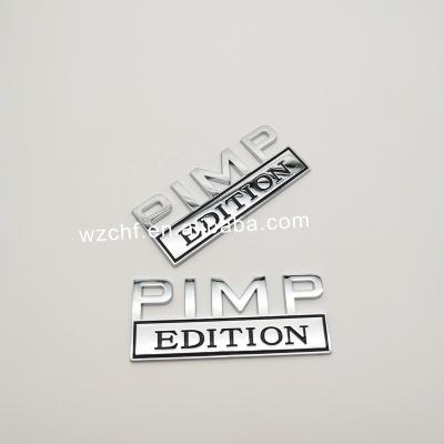 China Custom 3d Car Badges Symbols OEM Pimp Edition Emblem Front Grille /Hood/Trunk Aftermarket Car Truck SUV for sale