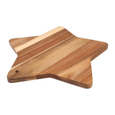 China Sustainable Star Acacia Wood Cutting Board Pre Oiled Cheese Board Butcher Board For Meat And Vegetable for sale