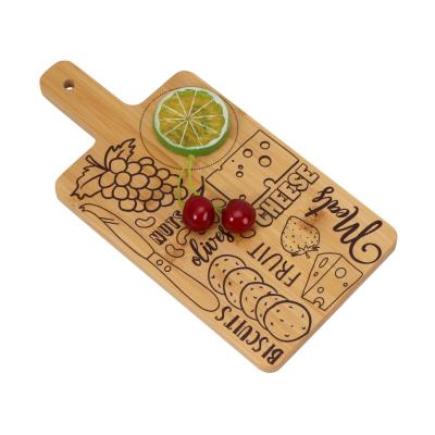 China Sustainable Bamboo Cutting Board With Wooden Handle Kitchen Bamboo Cheese Board For Cheese for sale