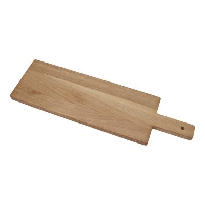 China Sustainable Premium Solid Wood Kitchen Oak Organic Bamboo Wooden Cutting Board Chopper With Handle for sale