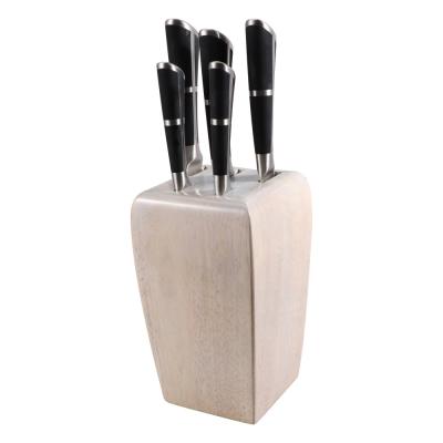 China Unique Stocked Square Shape Knife Holder For 5 Pieces Of Knife Set Storage Novelty Kitchen Knife Block for sale