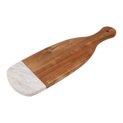 China Modern Wood And Marble Cheese Board With Handle Marble Charcuterie Board for sale