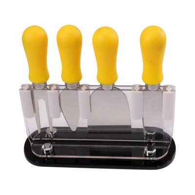 China Fashionable Mini Cheese Knife 5pcs Butter Cooking Knife Set Wholesale Acrylic Stand Mini Cheese Knife for sale