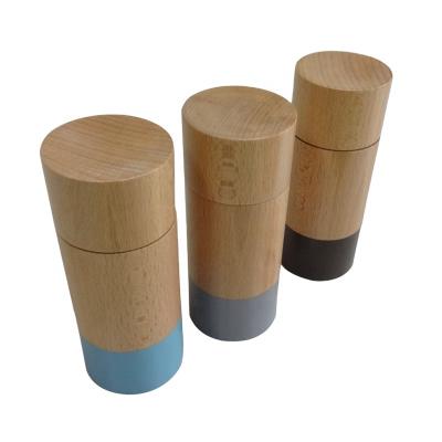 China Sustainable Manual Beech Wood Spice Grinder Pepper Mill Salt and Pepper Mills for sale