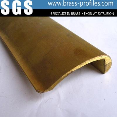 China Customer Designed Golden Yellow Extruded Pen Clips Brass Profiles for sale