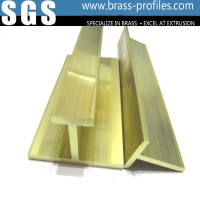 China Solid Golden Brass T Moding Plate / Extruding Copper T Slot Frames for sale