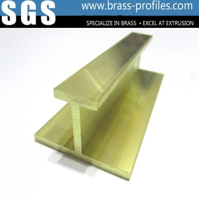 China Rustproof Brass H Moding Sections / Extruding Copper H Slot Frames for sale