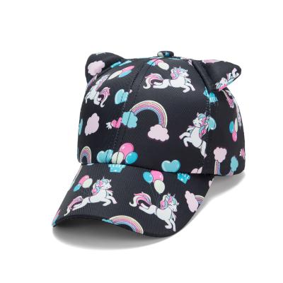 China COMMON Wholesales Lovely Printing Kids Baseball Caps Cotton 6 Panel Customized Kids Customized Hats for sale