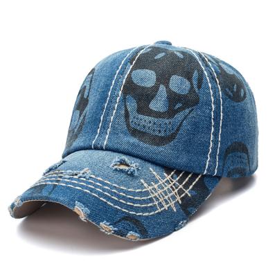 China COMMON Fashion Customized Embroidery Customized Baseball Caps Jean Washed Distressed Caps for sale