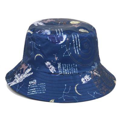 China Popular Fashion Space Series Print Personality Fisherman Hat Unisex Sun Visor Hat Wide Brim Bucket Hats for sale