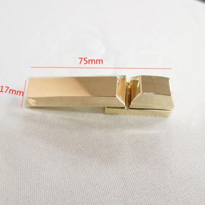 China Custom High Quality Handbag Metal Parts Factory Hardware Rectangle Zinc Alloy Push Lock for sale