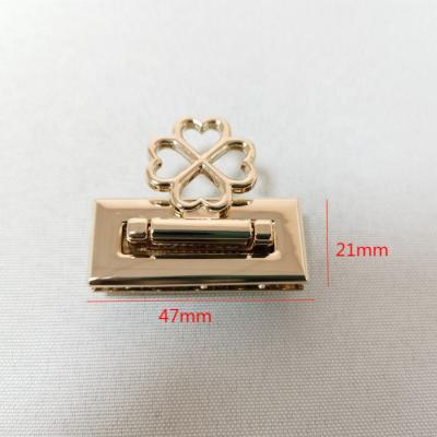 China Custom High Quality Classic Metal Handbag Factory Hardware Rectangle Push Bag Zinc Alloy Lock Parts for sale