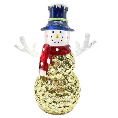 China Home.hotel.indoor Lighting New 3D Indoor Christmas Decoration White LED Lighted Acrylic Snowman With Acrylic Christmas Decoration for sale