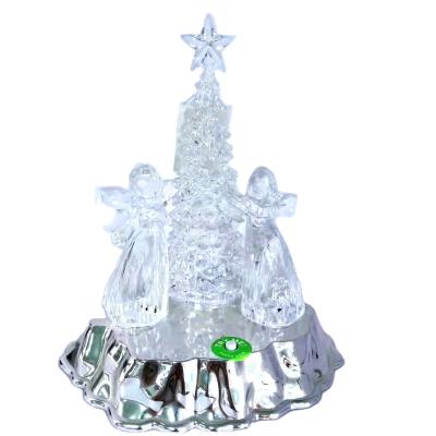 China Christamas home decoration factory wholesale product led angel and christmas tree whit light music for christmas decoration for sale