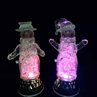 China Led Light Custom OEM Small Christmas Decoration Led Acrylic Snowman For Kid for sale