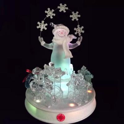 China Christmas Light Gift Customization Factory Led Acrylic Snowman Led Ornaments for sale