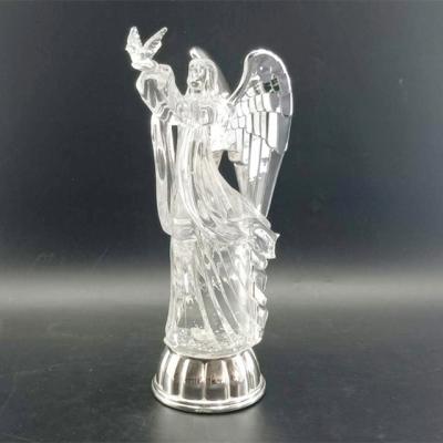 China Eco - Friendly Acrylic Luminous Water Peace Dove Angel Transparent Christmas Decoration for sale