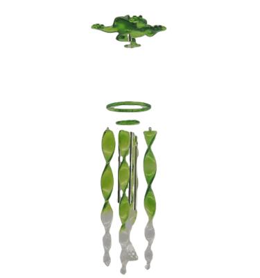 China China King Need Frog Wind Chime Green Melody Wind Bell Outdoor Hanging Ornament With Helix In Spring for sale