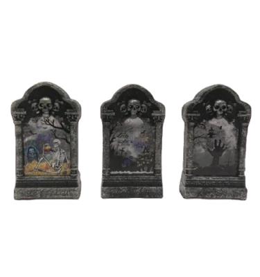 China Europe King Need New Arrival Saints Lit Plastic Halloween All Saints Day Candle Plastic Inside Tombstone for sale