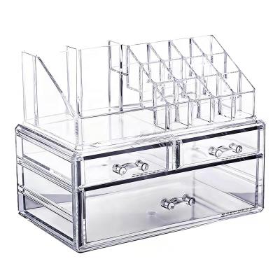 China Manufacturer's Wholesale Price Crystal Clear Acrylic Stocked Large Make Up Boxed Storage Make Up Organizer for sale