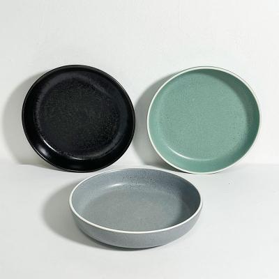 China Hot Selling Dessert Dish Viable French Ceramic Black Ceramic Dinner Dish Tulip Tableware Good After-sales Service for sale