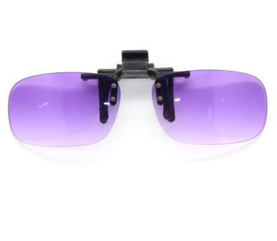 China Fashion Sunglasses Fashion Clip On Sunglasses AC Colorful Pink Purple Lens Cheap Flip Up Sunglasses UV 400 Protection for sale