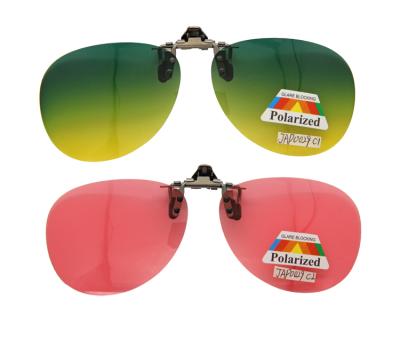 China New Fashion Sunglasses Flip Up Pilot With Polarized TAC 400 UV Sun Glasses For Myopia Custom Color for sale