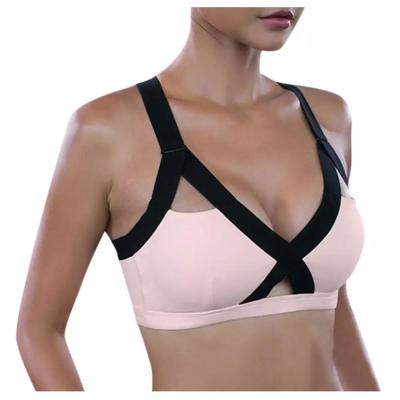 China Breathable Sports Bras 2020 Summer Women's Gym Tops Bandage Cross Tank Running Underwear Yoga Bra Short Sports Bra Sportswear for sale