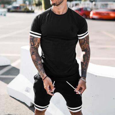 China Breathable Tracksuit Summer Men Sets Male Short Set Fitness Print Shorts+ Mens T-shirt Men Set Plus Size for sale