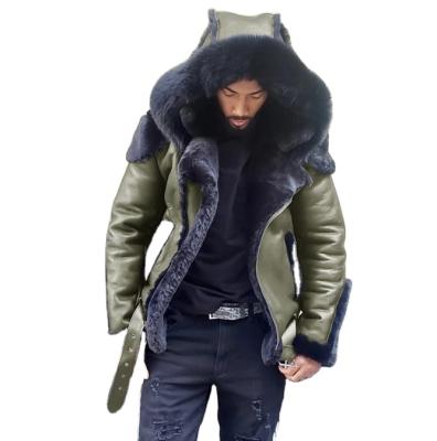 China QUICK DRY Winter Men's Long Faux Fur Coat Autumn And Leather Faux Fur Punk Leather Jacket Plus Size 5XL for sale