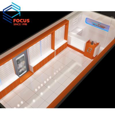 China Wooden Cell Phone Store Electronics Shop Interior Design For Mobile Phone Shops for sale