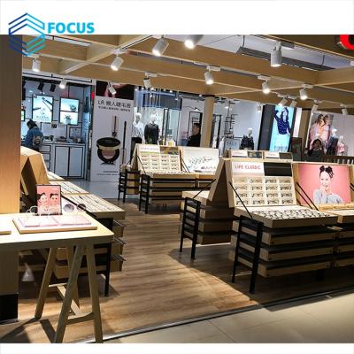 China Hot Sale Optical Wooden Display Retail Shop Display Showcase, Optical Counter Design Store Shop Design Display Showcase for sale