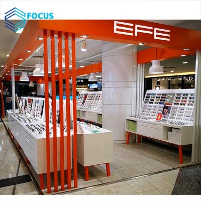 China Customized Retail Store Optical Wood Eyewear Wall Mounted Display Racks Optical Store Display for sale