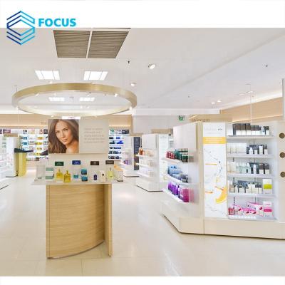 China Cosmetic Store Customized Fashion Store Furniture Decoration Customized Cosmetic Display Floor Rack for sale