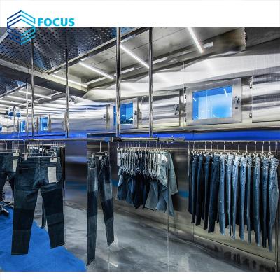 China Men shop custom clothing store fixtures interior design stainless steel jans men's retail display racks for sale