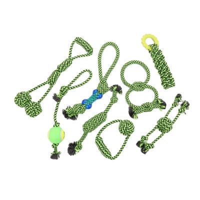 China Viable Ready To Ship Dog Toys 8pcs Dog Rope Chewing Toy Set For Pet Chew Toy Clean Teeth for sale