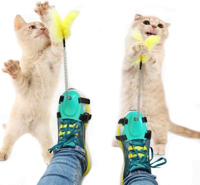 China Viable White Cards Cat Toy Stick Lighter By The Foot Cat Toy Interactive Household Creative Cat Toys for sale