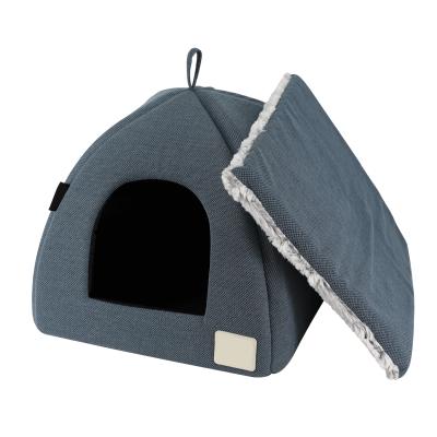 China Viable Kitten Cave 2-in-1 Kitty Bed/Cat Hut /Covered Cat Bed Caves with Removable Washable Cushioned Indoor Pet Igloo Dog Beds for sale