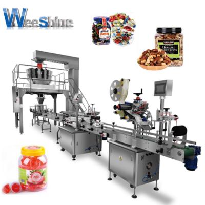 China Hot Sale Food Particle Automatic Weighing Filling Machine for Sugar Ice Candy Tea Rice Nut Cookie Spice Capping and Sealing Labeling for sale