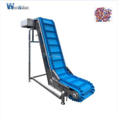 China PU Fire Resistant Pure Belt Antiseptic High Level Take-out Conveying Machine For Candy for sale