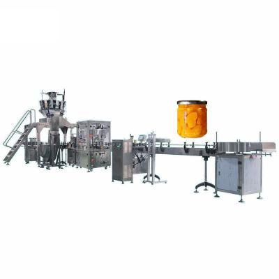 China Automatic Food Sugar Glass Jar Jam Filling Machine Weighing Canned Packaging Machinery for sale