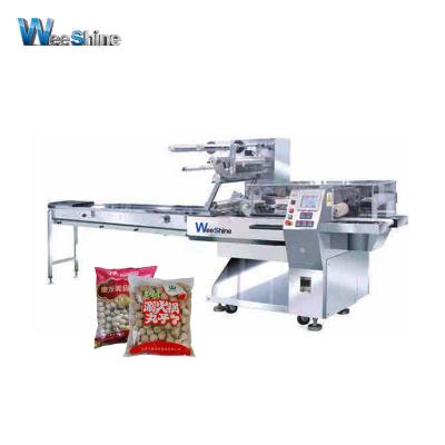 China Vegetable Plastic Laminated Food Horizontal Food Cake Bread Packaging Machine Film/Pe Film Wrapping 50bag/min for sale