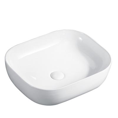 China Hot Selling Easy Clean Bathroom Wash Basin White Color New Design Ceramic Sink for sale