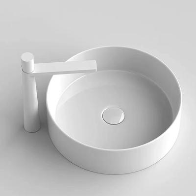 China Easy Clean Round Ceramic Bathroom Wash Basin Bathroom Sinks White Ceramic Basin Sink for sale