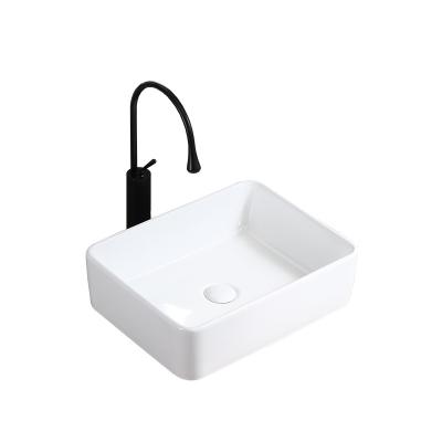 China Modern Design Easy Clean Ceramic Rectangular Ceramic Sink Easy Clean European Style for sale