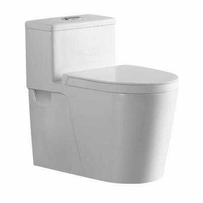 China Double-Flow Hotel Bathroom Extended Ceramic One Piece Toilet Bowl Easy Clean Cheap Price for sale