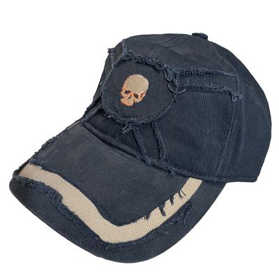 China JOINT Custom Leather Patch 6 Panel Baseball Cap Two Tone Dad Hat for sale