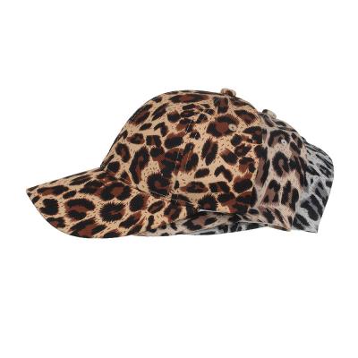 China New COMMON Fashionable 6 Panel Logo Leopard Print Ball Cap Sports Hats Caps for sale